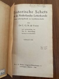Dr. De Vooys - Historische schets van de Nederlandse Letterkunde
