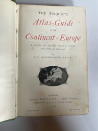 Achterkant van het historische boek Atlas-Guide to the Continent of Europe Bartholomew 1893
