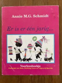 Voorkant van het mini-boekje Er is er één jarig door Annie M.G. Schmidt cadeau van Bobo