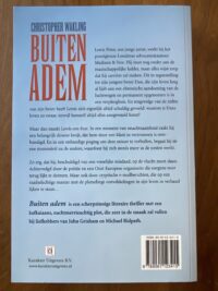 Achterkant van het boek Buiten adem door Christopher Wakling met beschrijving